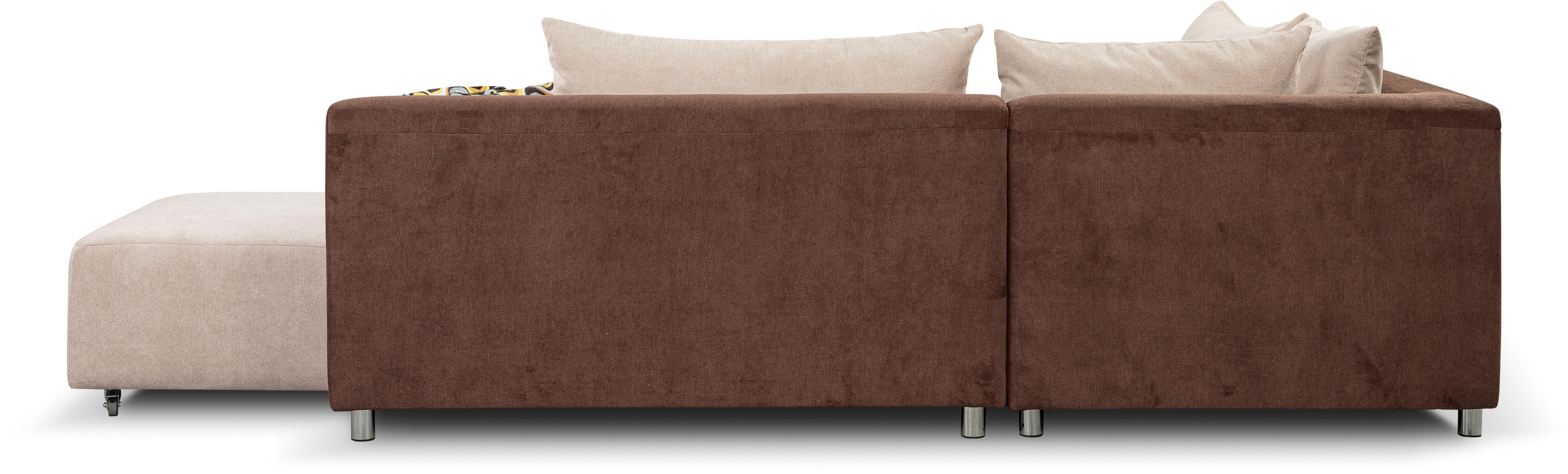 Ecksofa innovativer Beige | Drehfunktion Split, für Liegefläche mit Beige WERK2 Schlaffunktion & Ecksofa Beige |