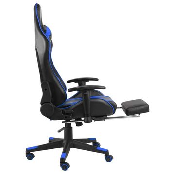 furnicato Gaming-Stuhl mit Fußstütze Drehbar Blau PVC (1 St)