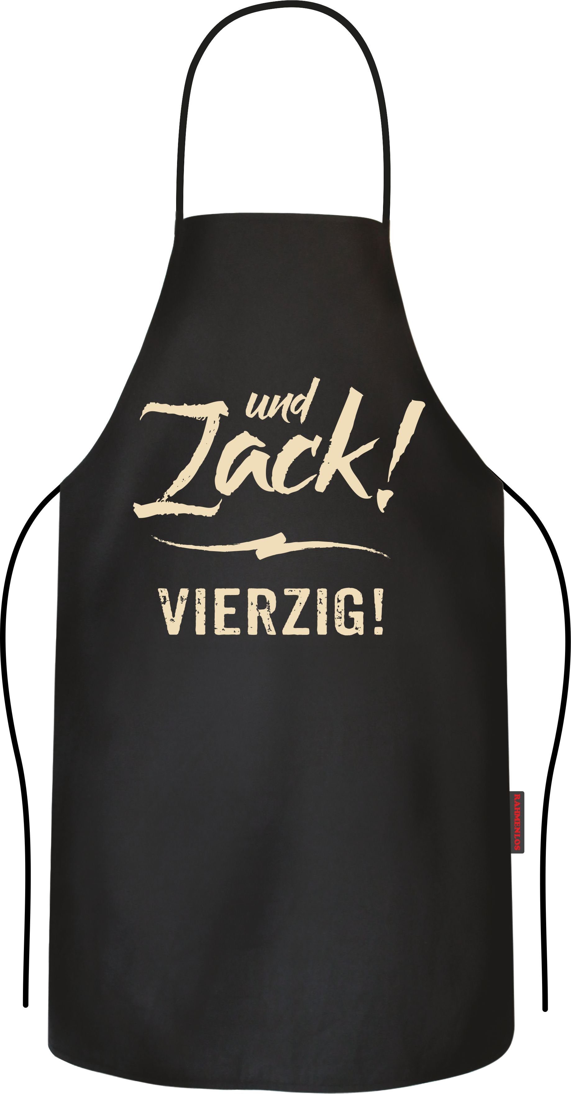 Grillschürze Küchenschürze als Geschenk zum 40. Geburtstag - Zack! Vierzig!