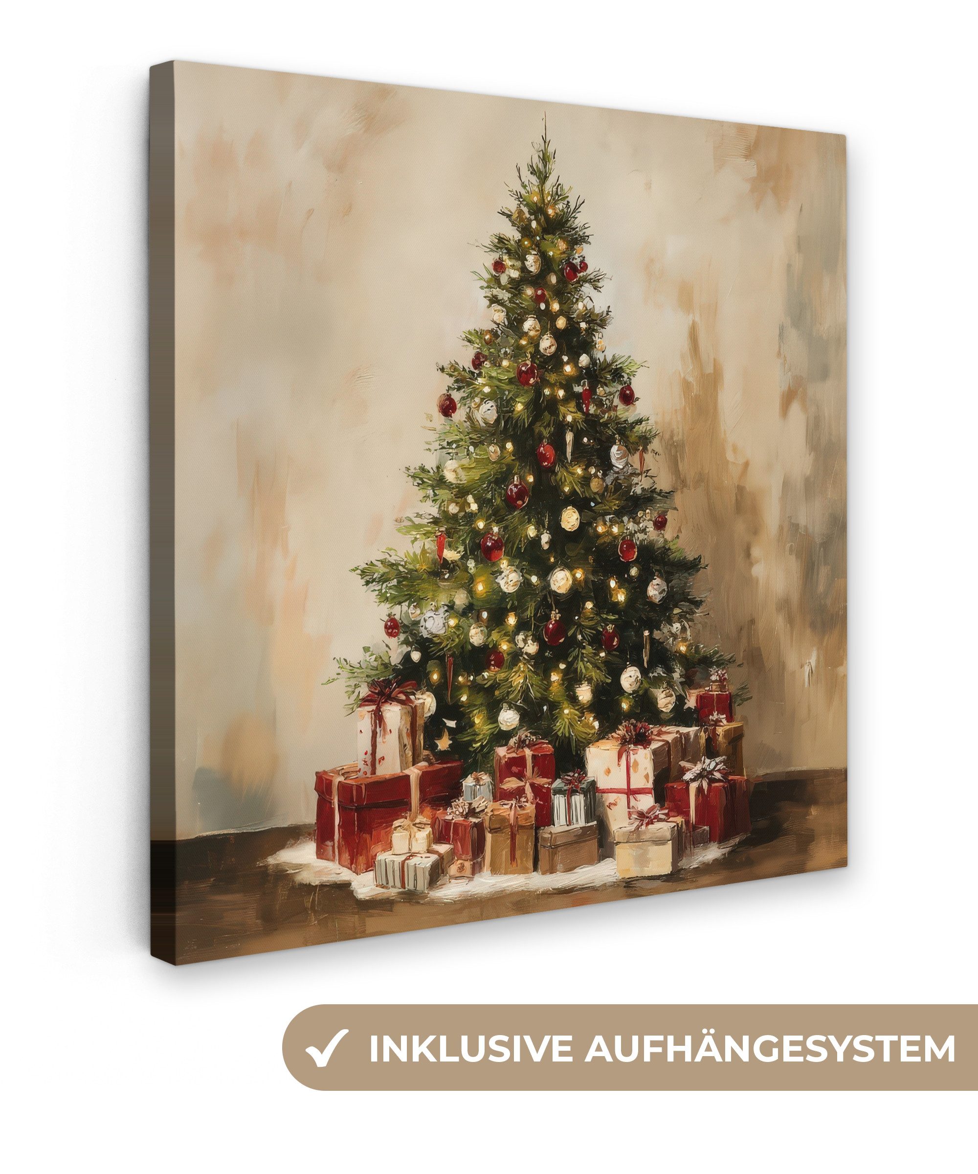 OneMillionCanvasses® Leinwandbild Weihnachtsbaum - Geschmückt - günstig online kaufen