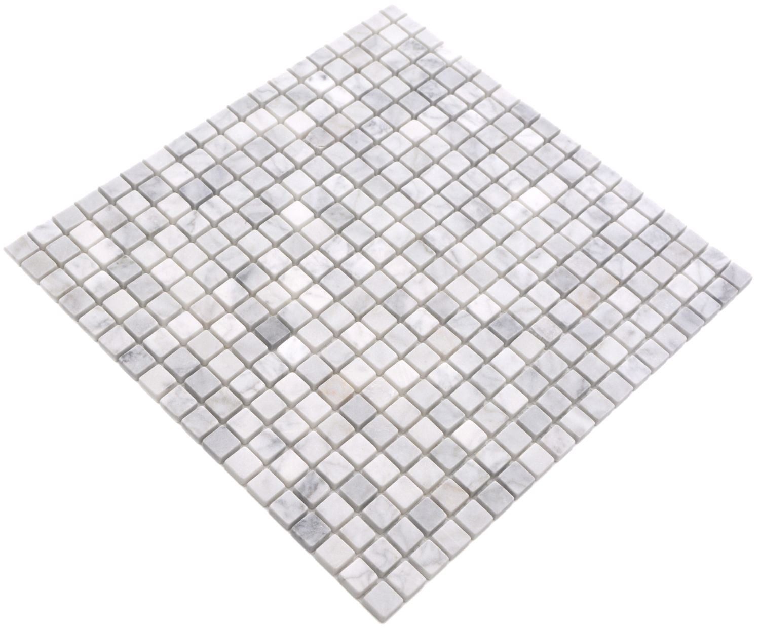 Mosani Bodenfliese Marmormosaik Mosaikfliesen weiß matt / 10 Mosaikmatten
