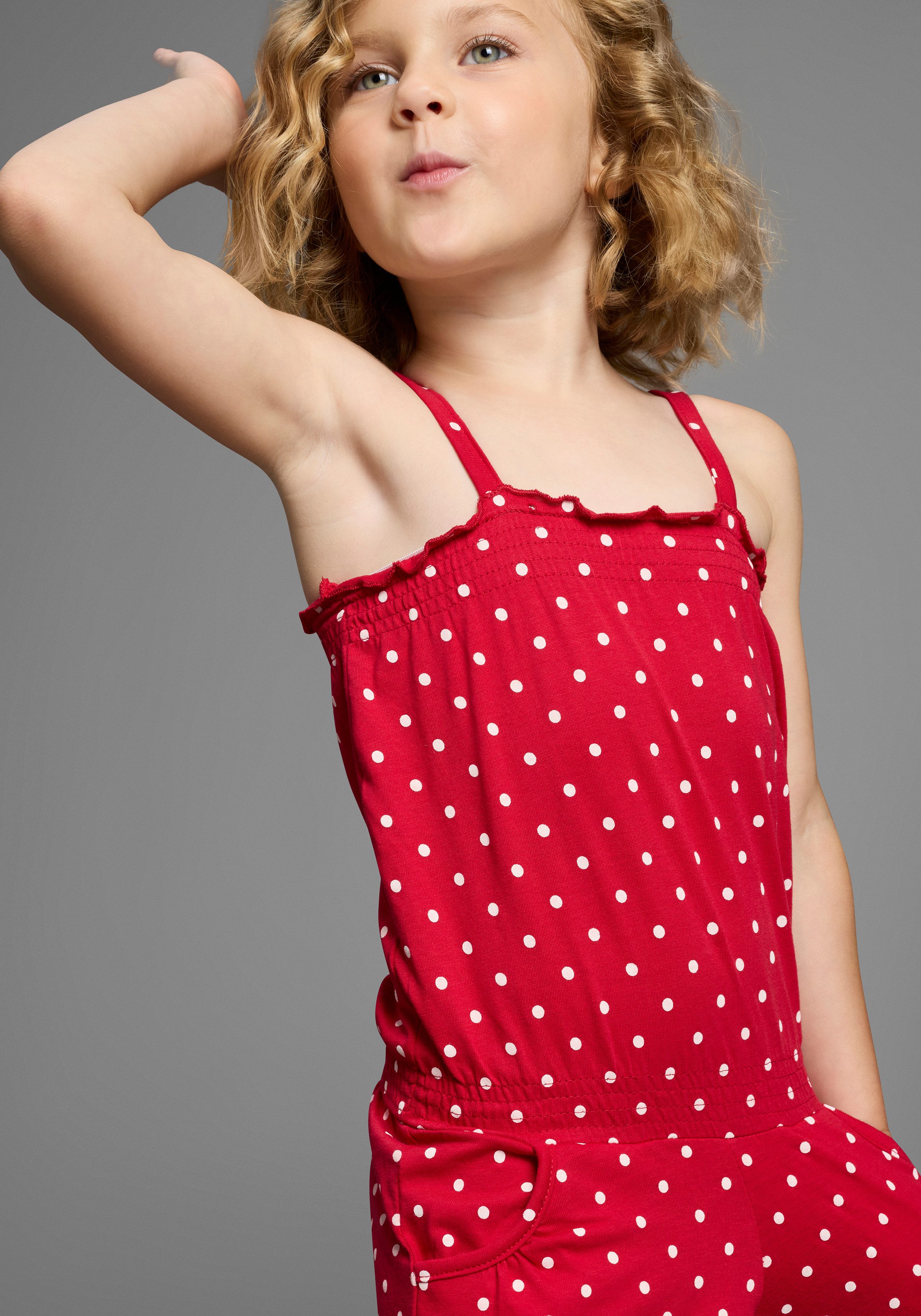 KIDSWORLD Kurzoverall für kleine Mädchen niedlich gepunktet