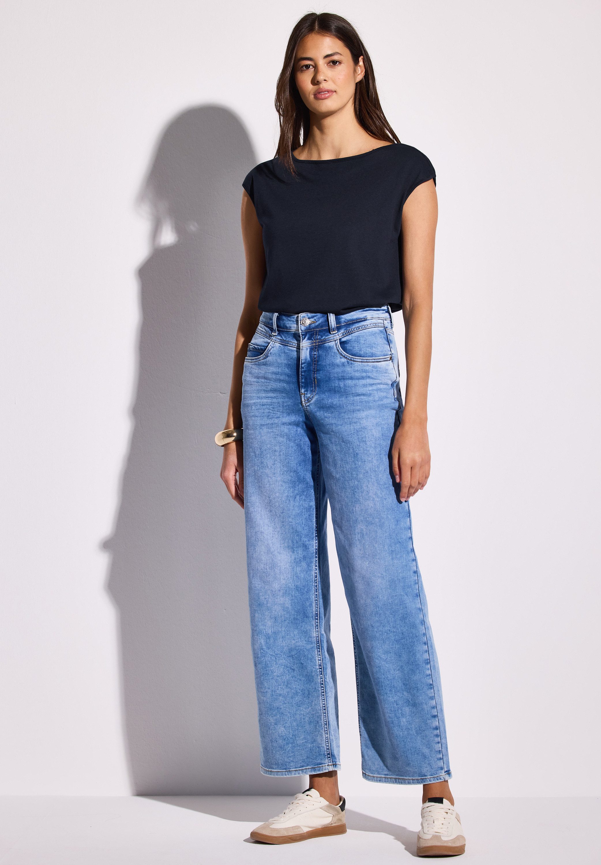 STREET ONE T-Shirt mit U-Boot-Ausschnitt