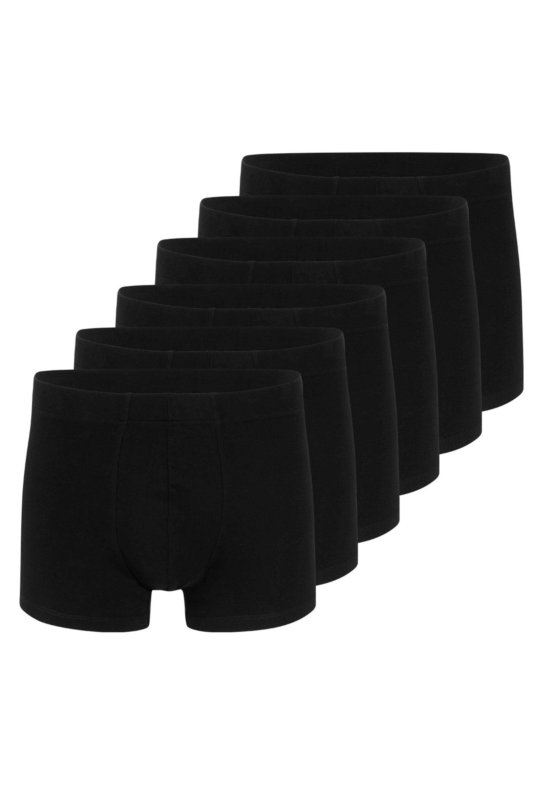Almonu Retro Boxer 6er Pack Organic Cotton (Spar-Set, 6-St) Retro Short / Pant - Baumwolle - Ohne Eingriff - Atmungsaktiv Schwarz