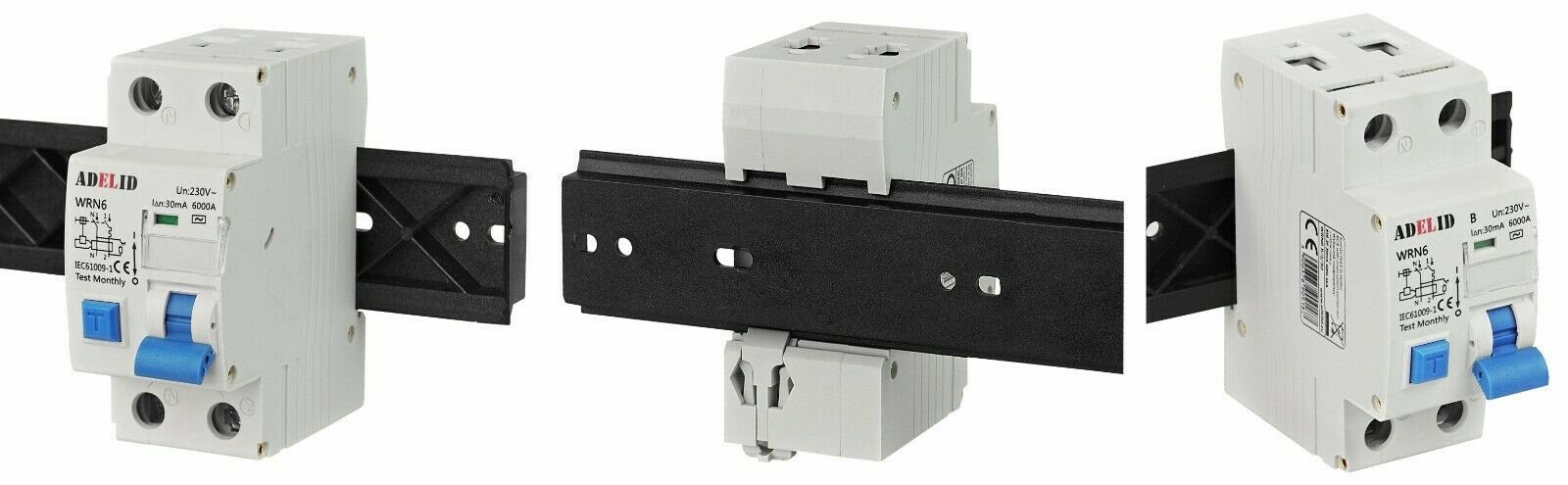 B10A Schalter, ADELID FI/LS-Schutzschalter 2-polig Kombi 1P+N 30mA Fehlerstrom-/Leitungsschutzschalter