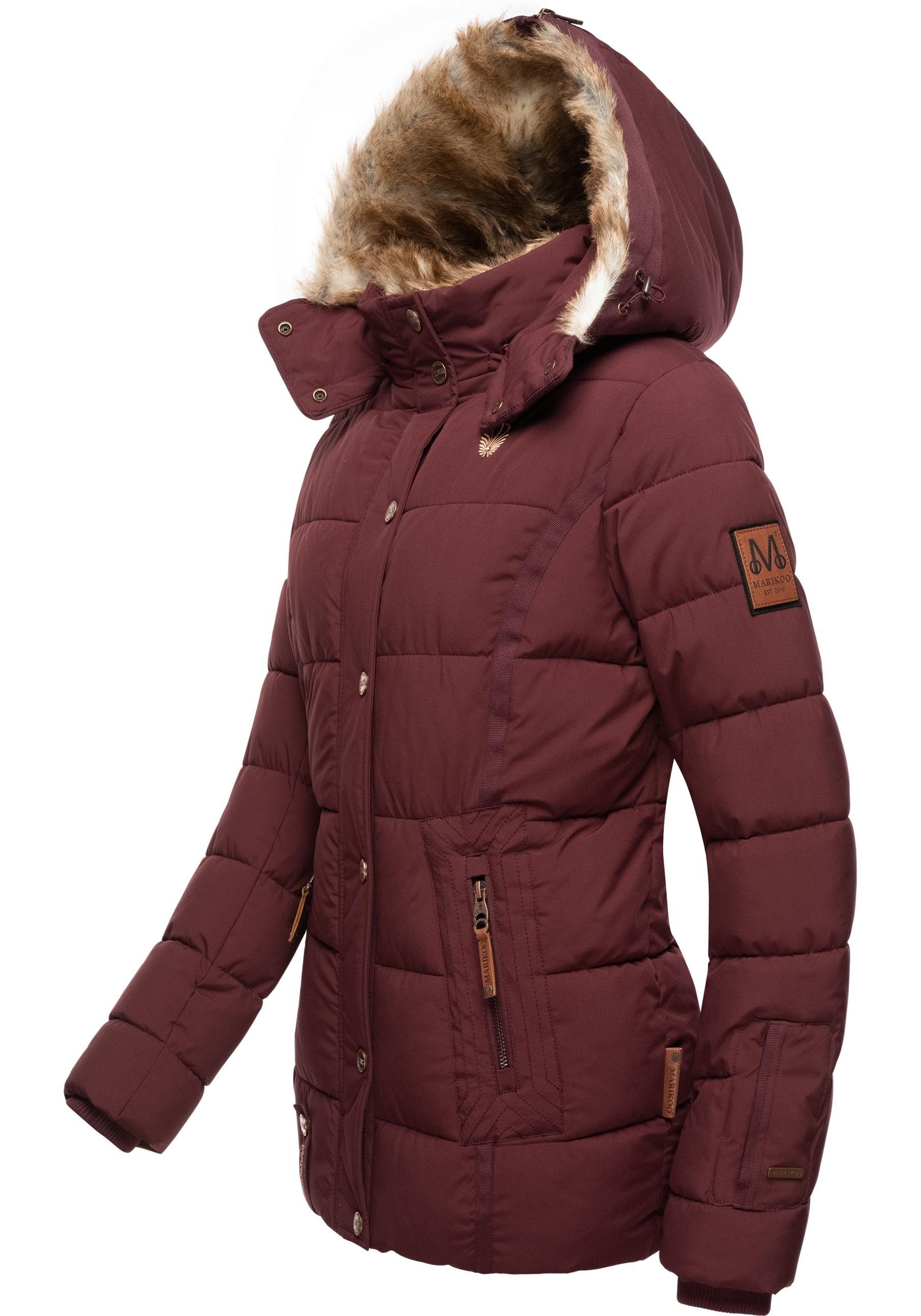 Marikoo Winterjacke Nekoo stylische Damen Steppjacke mit großer Kapuze günstig online kaufen