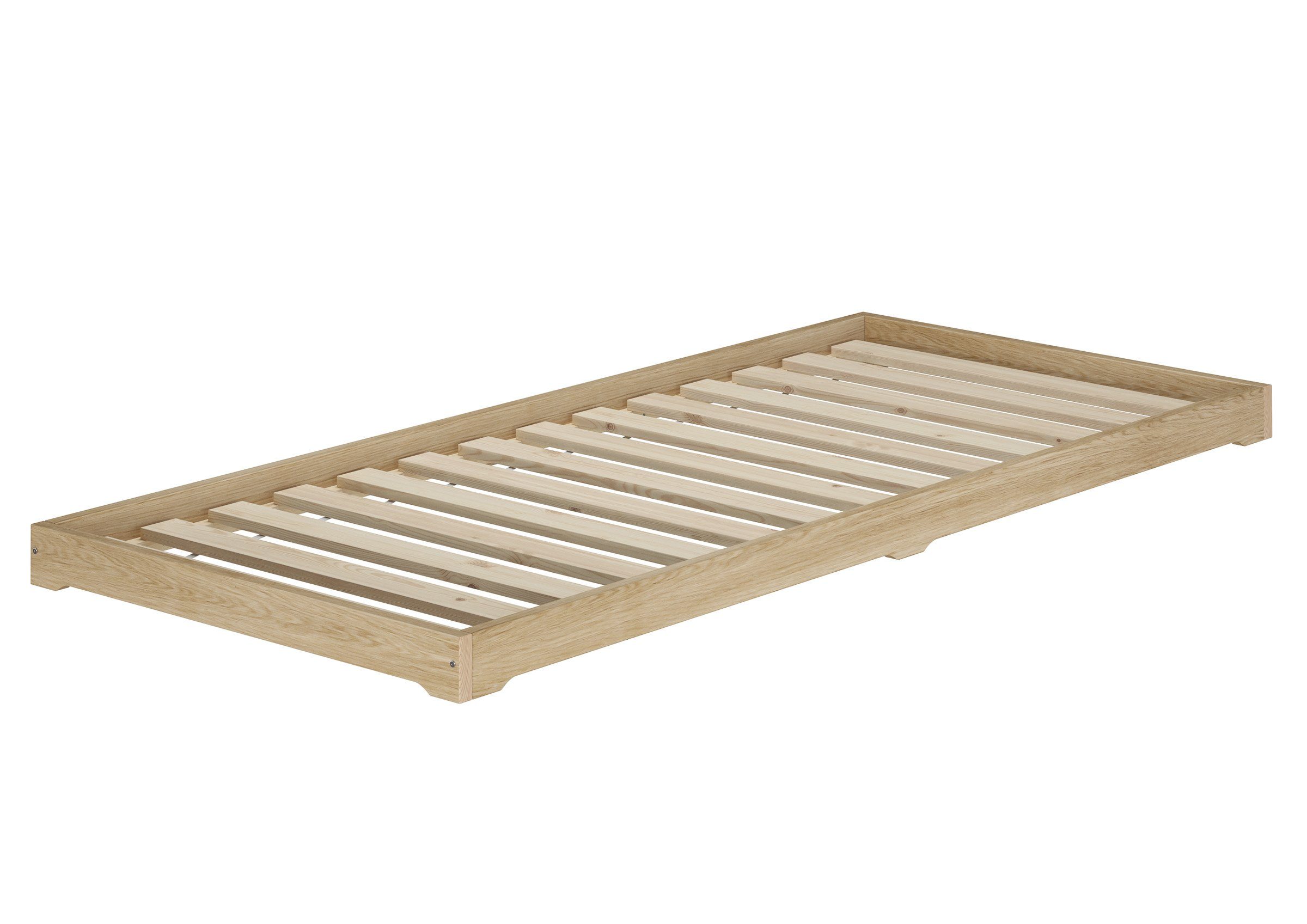 ERST-HOLZ Bett Kinderbett Massivholz niedrig klein Esche geölt 80x180, Esch günstig online kaufen