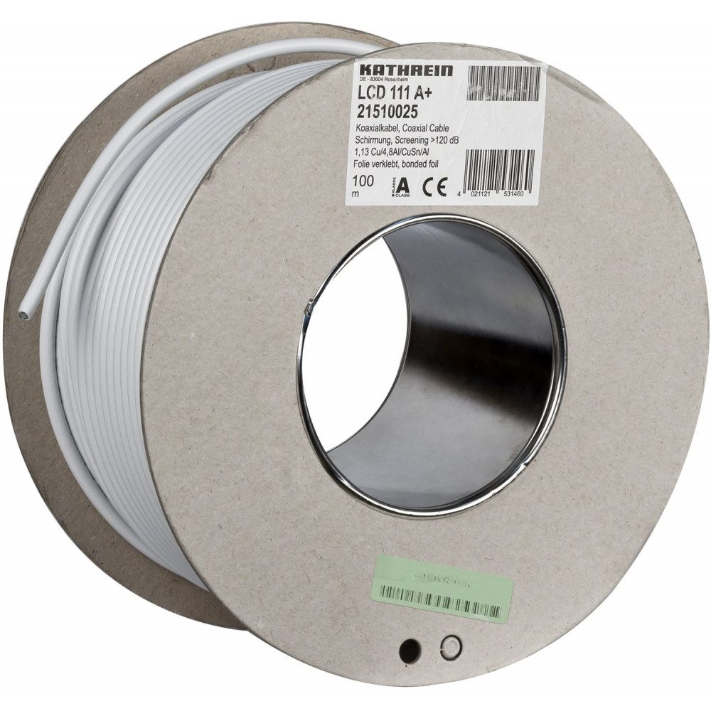 Kathrein Kathrein LCD 111 A+ Koaxialkabel 100m Ring SAT-Kabel, LCD 111 A+, LCD 111 A+, 130 dB