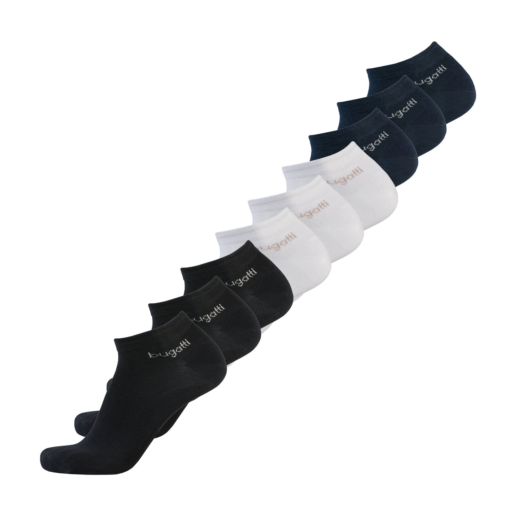 bugatti Socken 6765Z999046 Füßlinge 9 Pack schwarz weiß dunkelblau BUGATTI Sneakersocken 9 Paar