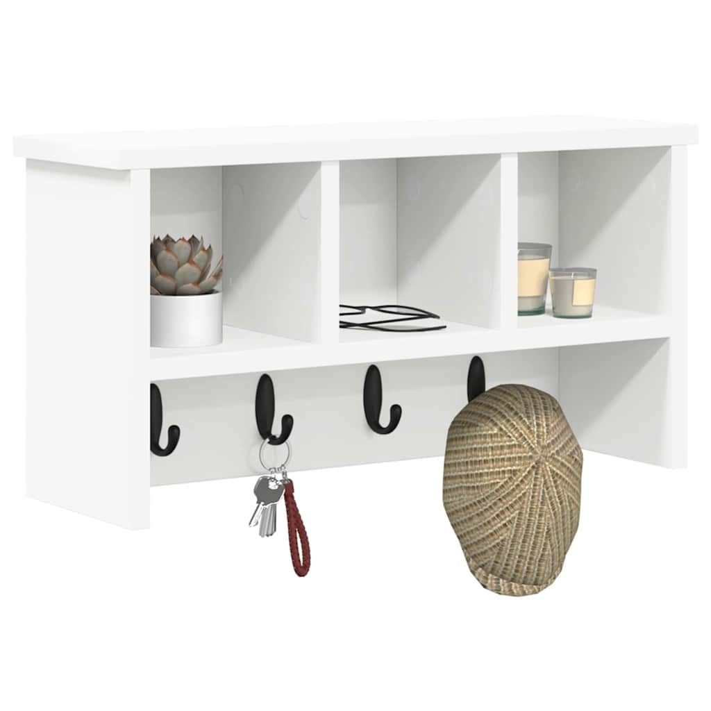 vidaXL Regal Wandmontierter nachttisch Wandhalterung Weiß 50 x 16 x 26 cm, 1-tlg. – Bild 3 von 5