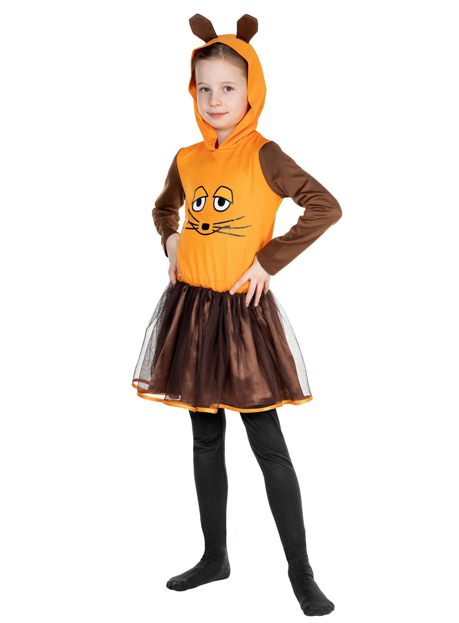 Maskworld Kostüm Die Sendung mit der Maus - Maus Kleid für Kinder, Offizielles Kostümkleid für Mädchen zur Sendung mit der Maus