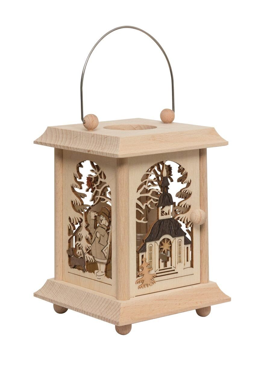 Kuhnert Kerzenlaterne 27042, Seiffen, hochwertige Tischlaterne aus Holz, Ma günstig online kaufen