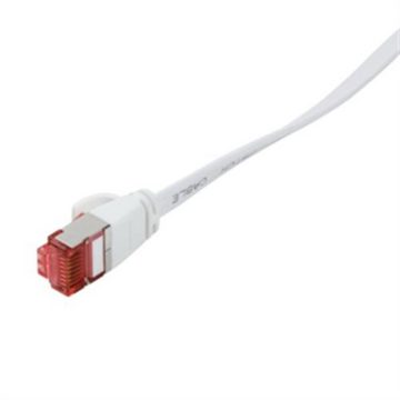 LogiLink Patchkabel SlimLine Flach Cat.6A U/FTP LAN-Kabel, 15 m Netzwerkkabel, weiß