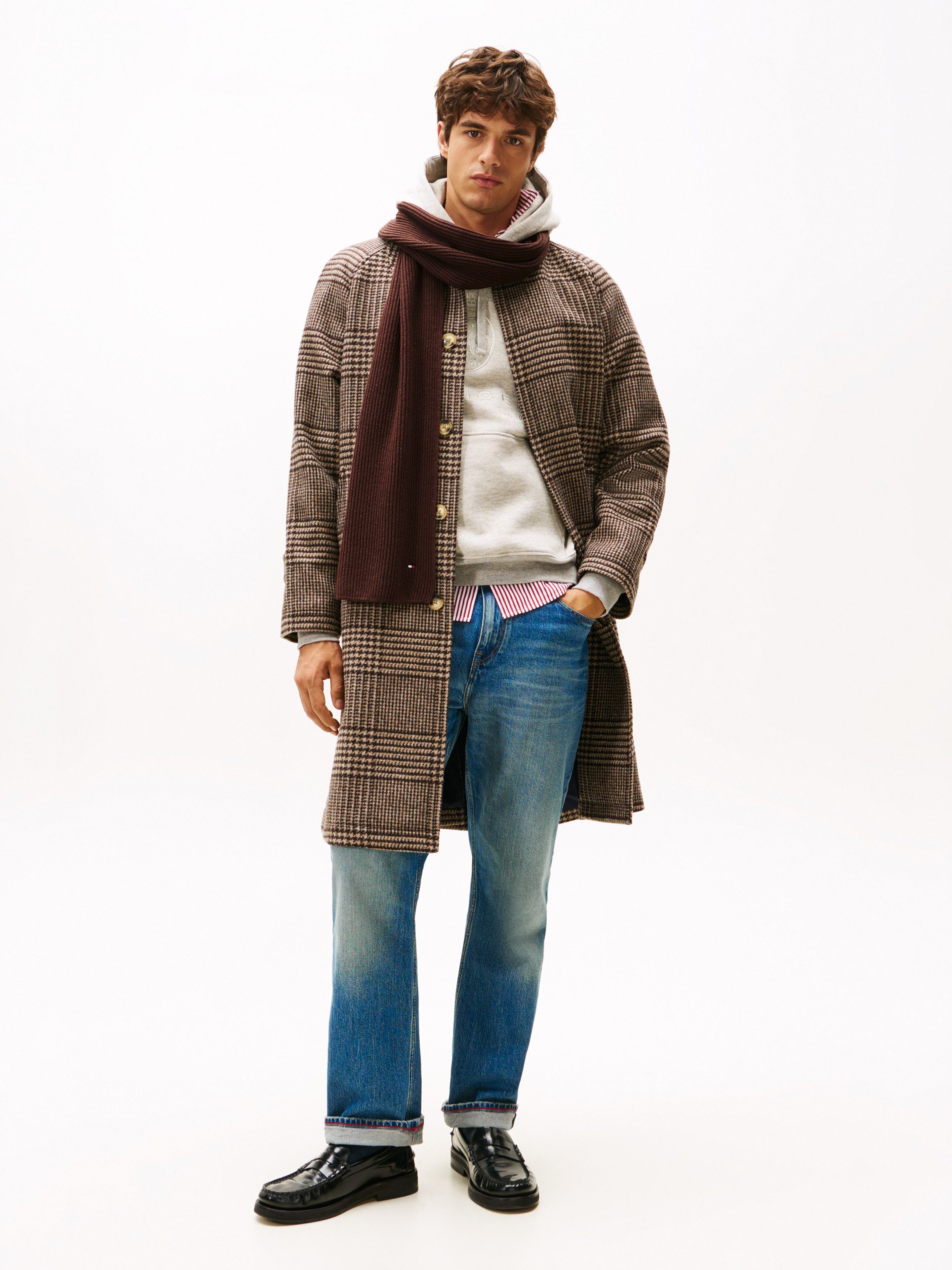 Tommy Hilfiger Strickschal TH FLAG PIMA COTTON CASH SCARF, mit Logostickere günstig online kaufen