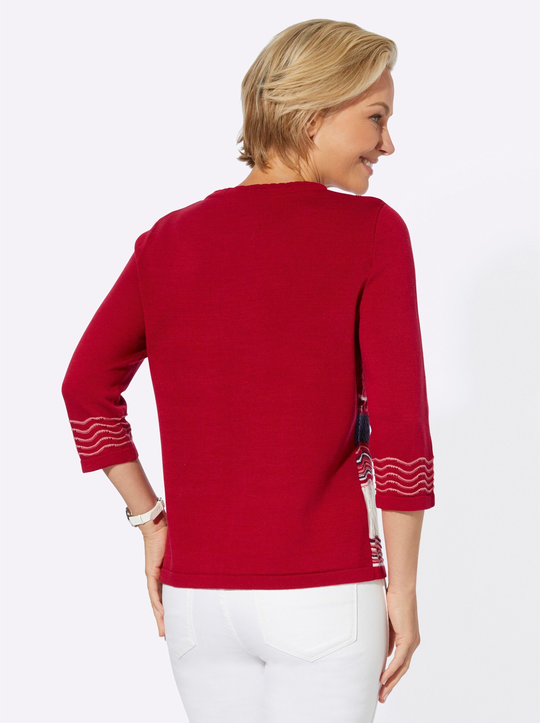 rot-marine-gemustert WITT WEIDEN Strickpullover