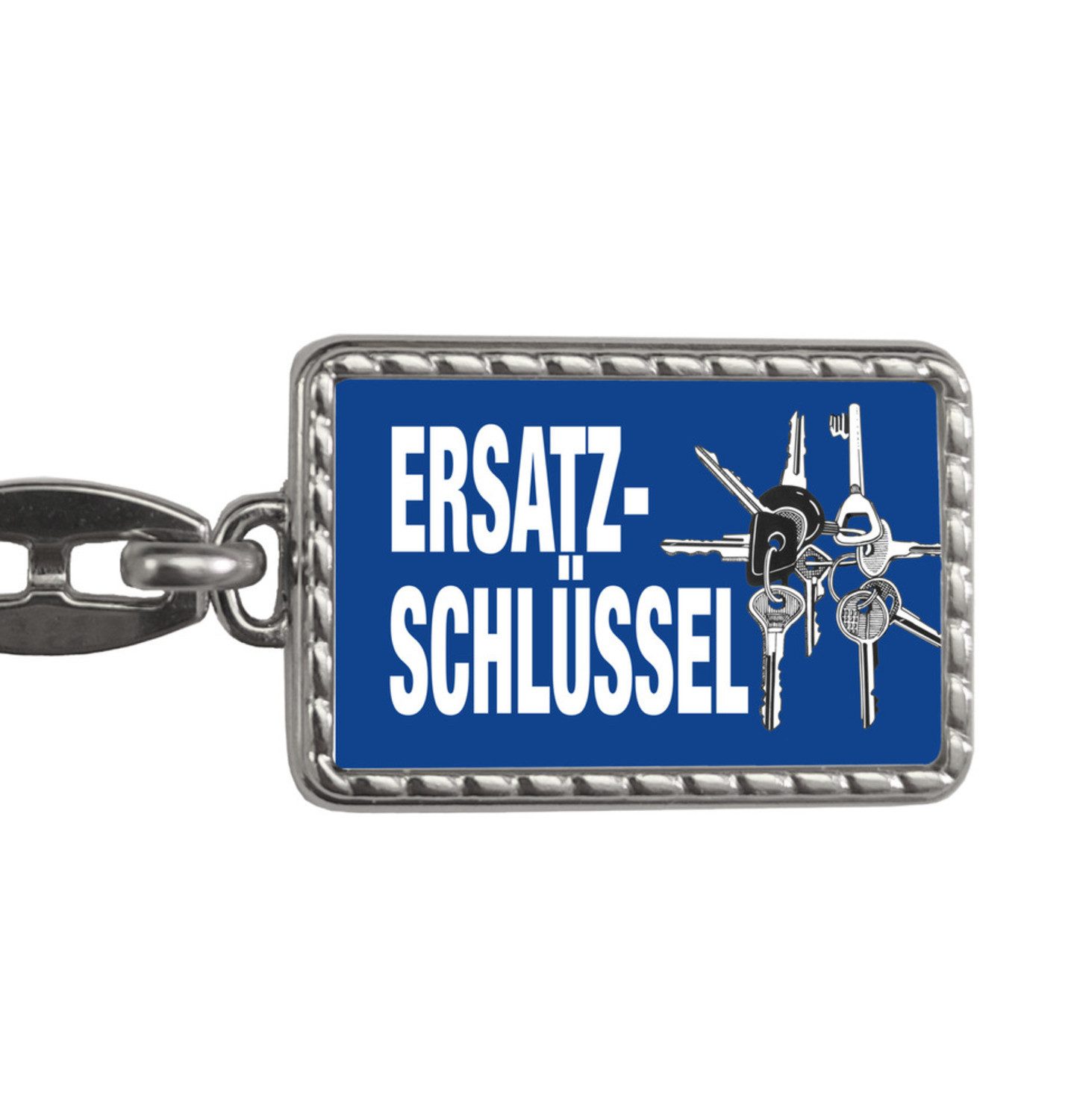 Schlüsselanhänger Ersatzschlüssel Schlüsselanhänger mit Bordüre Schlüsselbund Motiv in