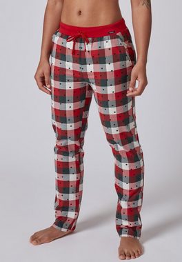 Skiny Pyjamahose Skiny Damen Schlafanzug Hose Flanell (1-tlg) Flanell Qualität