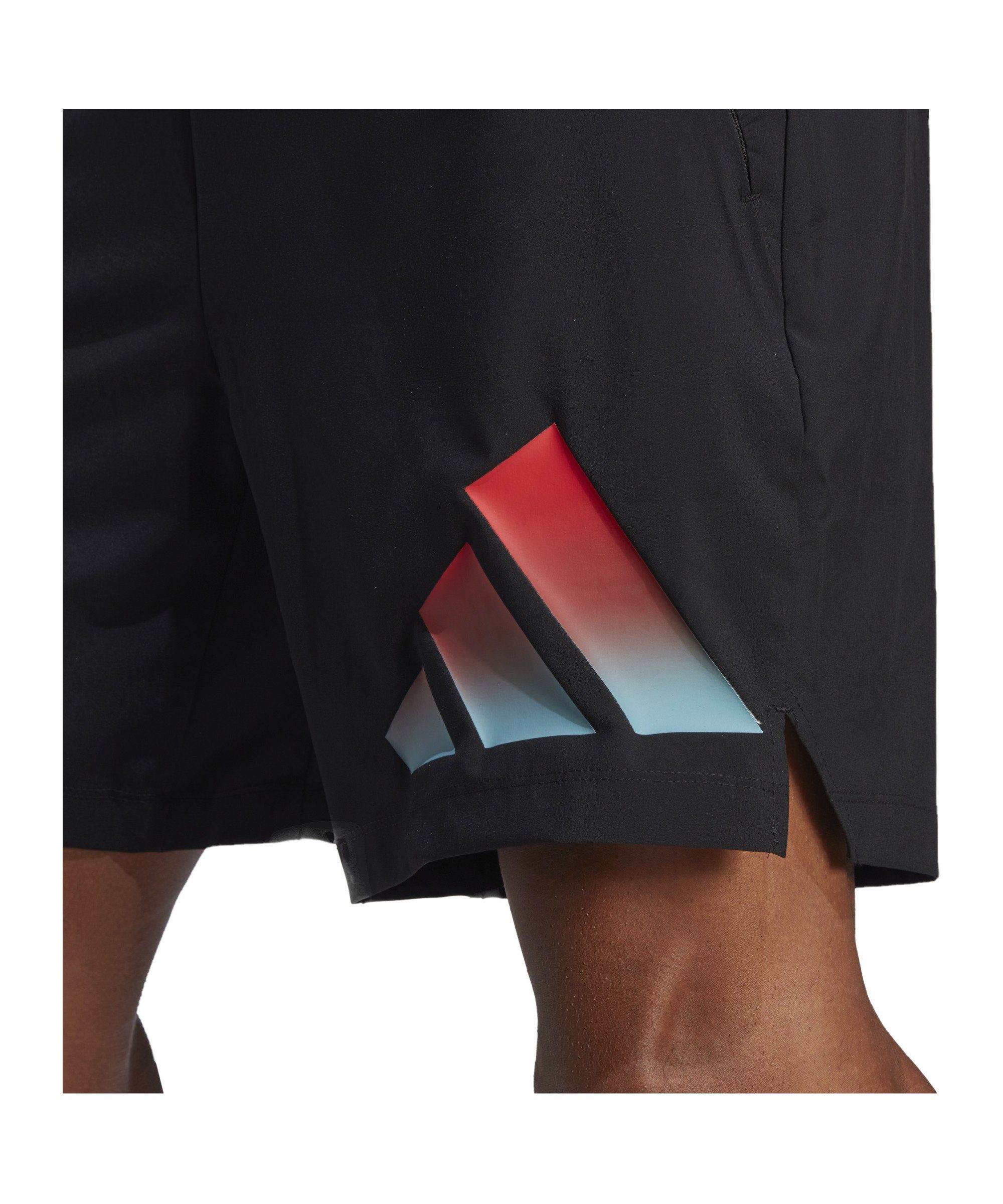 schwarz Train Performance 3Bar adidas Icons Jogginghose Short