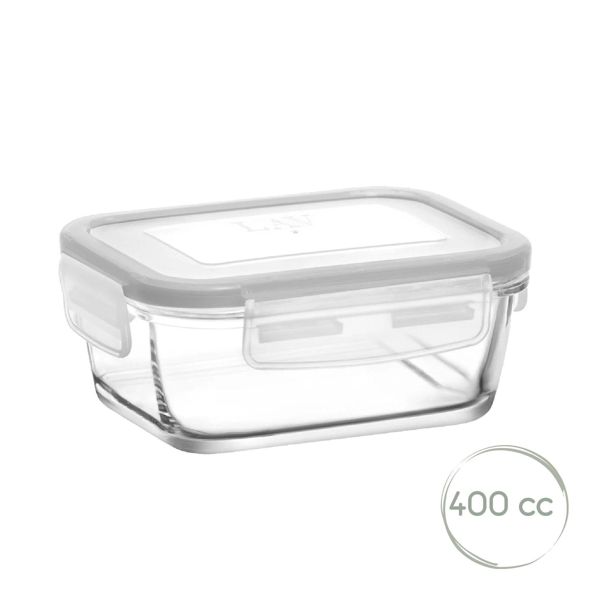 LAV Frischhaltedose LAV Fresco Glasbehälter mit Deckel – 400 ml (13 1/2 oz), 1er Set, Glas