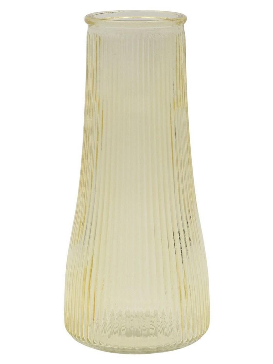 INNA-Glas Dekovase Dekovase HOPPERY, mit Rillen, gelb-klar, 20cm, Ø9cm