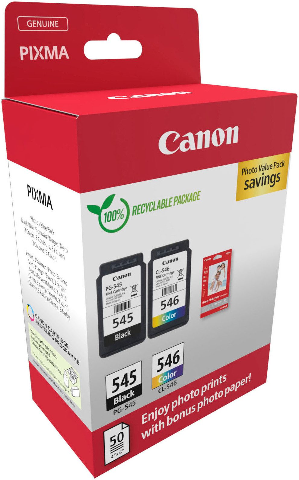 Canon PG-545/CL-546 Photo Value Pack Tintenpatrone (Packung, 2-tlg)