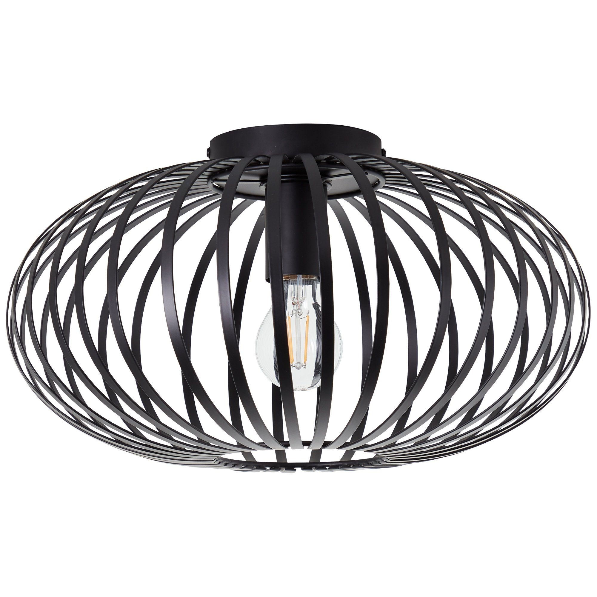 Lightbox ohne Metall, Leuchtmittel, Retro schwarz Deckenleuchte, Design, im cm, Ø 41 E27, Deckenlampe