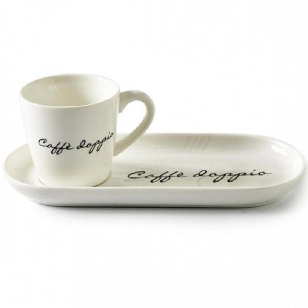 Rivièra Maison Tasse Kaffeetasse mit Untertasse Caffé Doppio (2-teilig)