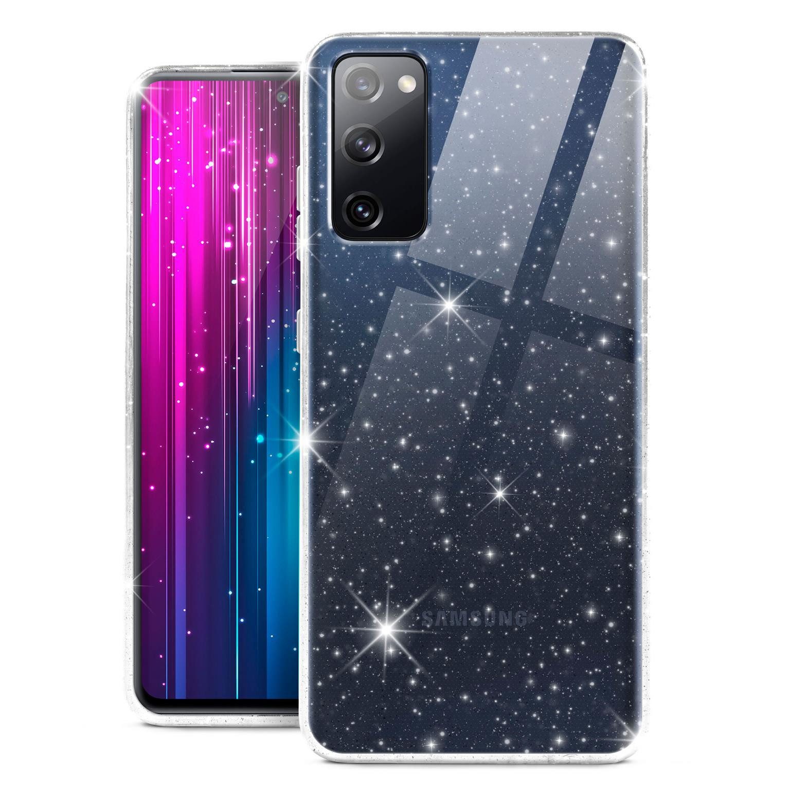 moex Handyhülle für Samsung Galaxy S20 FE 5G Hülle Glitzer Dünn Sparky Case Clear 6,5 Zoll, Silikon Schutzhülle Durchsichtig Design Glitzerhülle Cover Ultra Slim