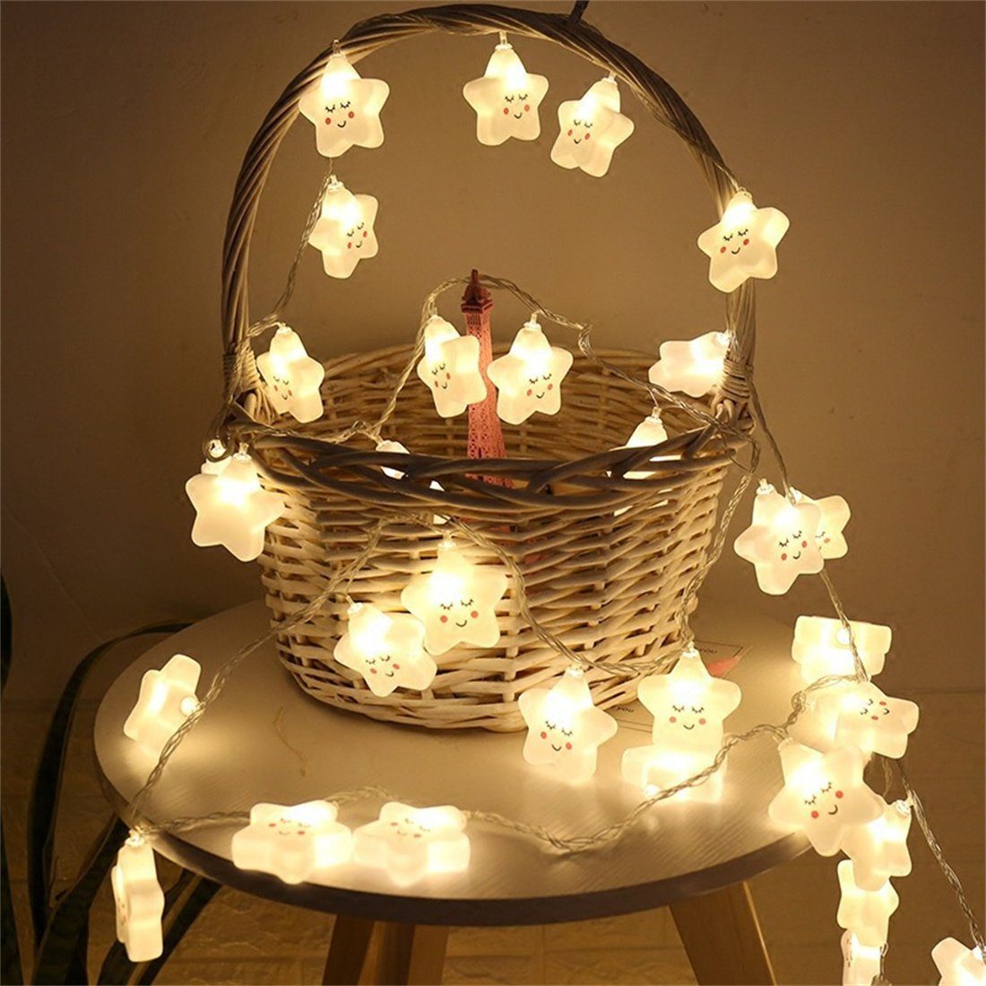 LED-Lichterkette LED String Lichterkette, Star Weihnachtsdekoration DAYUT Lights Smiley