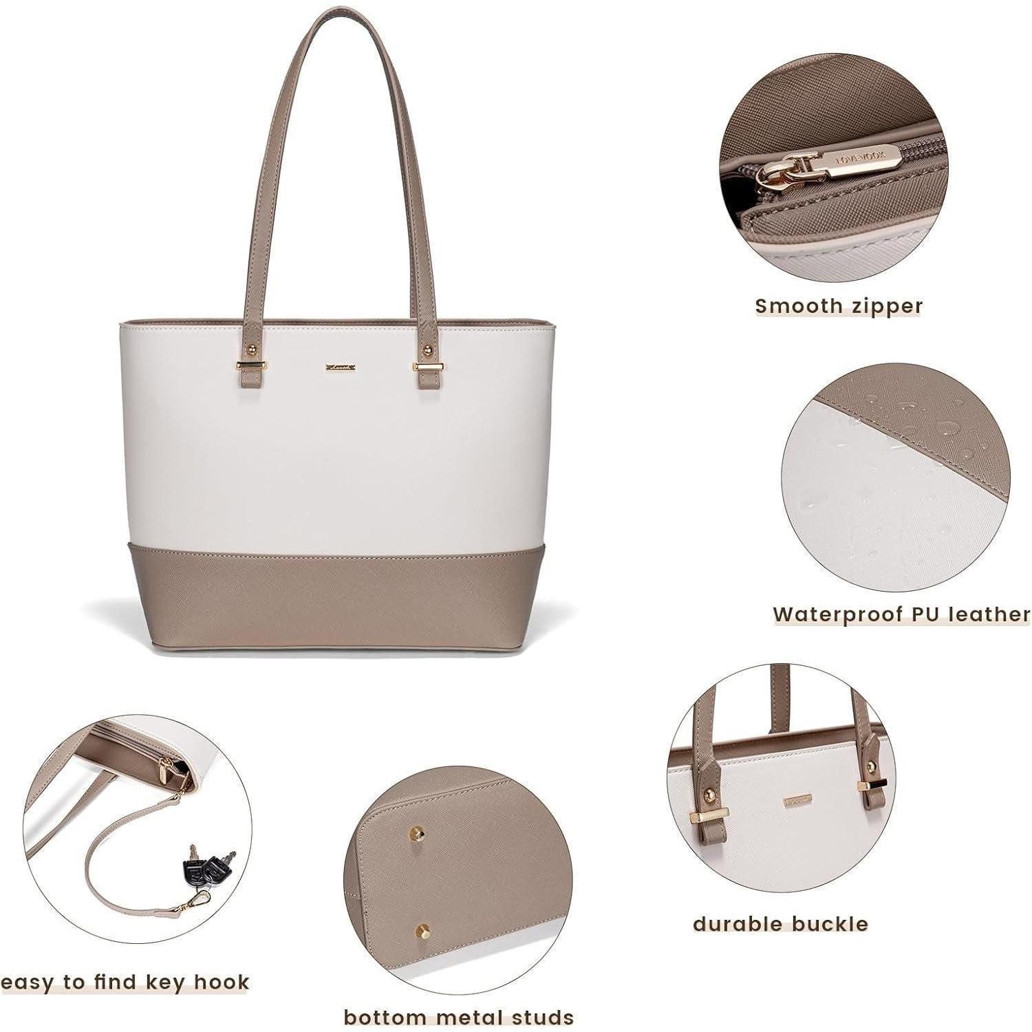LuxusKollektion Handtasche Damen Handtasche Shopper Schultertasche groß Leder 3-teilig
