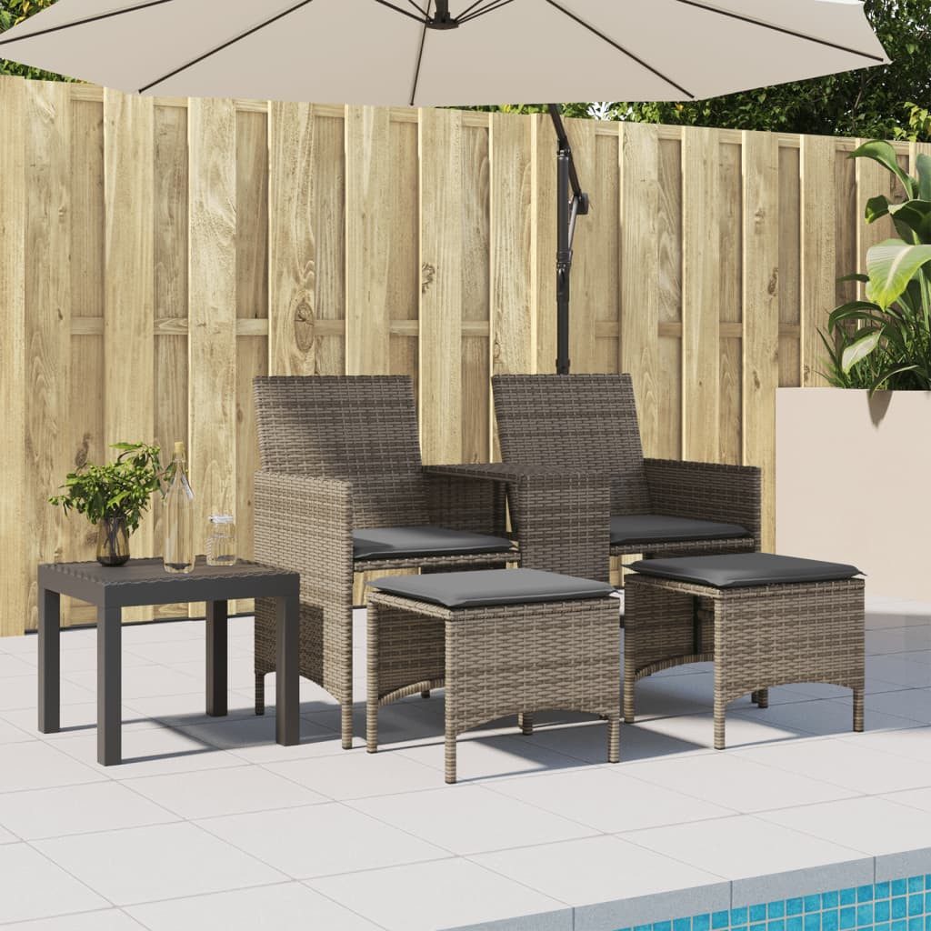 vidaXL Loungesofa Gartensofa 2-Sitzer mit Tisch günstig online kaufen