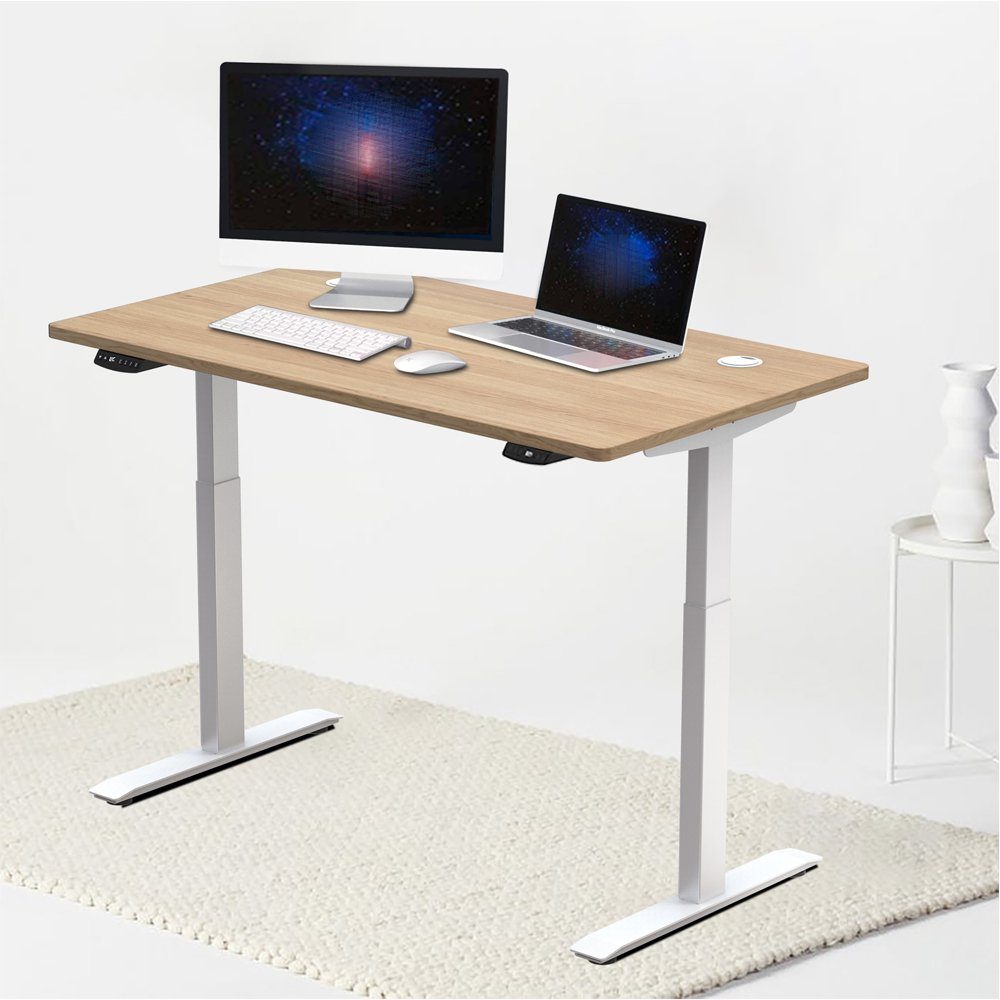 70 Tischplatte Schreibtisch & 140 Funktionen elektrischer Arbeitstisch x cm PROMAFIT 1-St), Weiß Memory mit Höhenverstellung (Set, 3