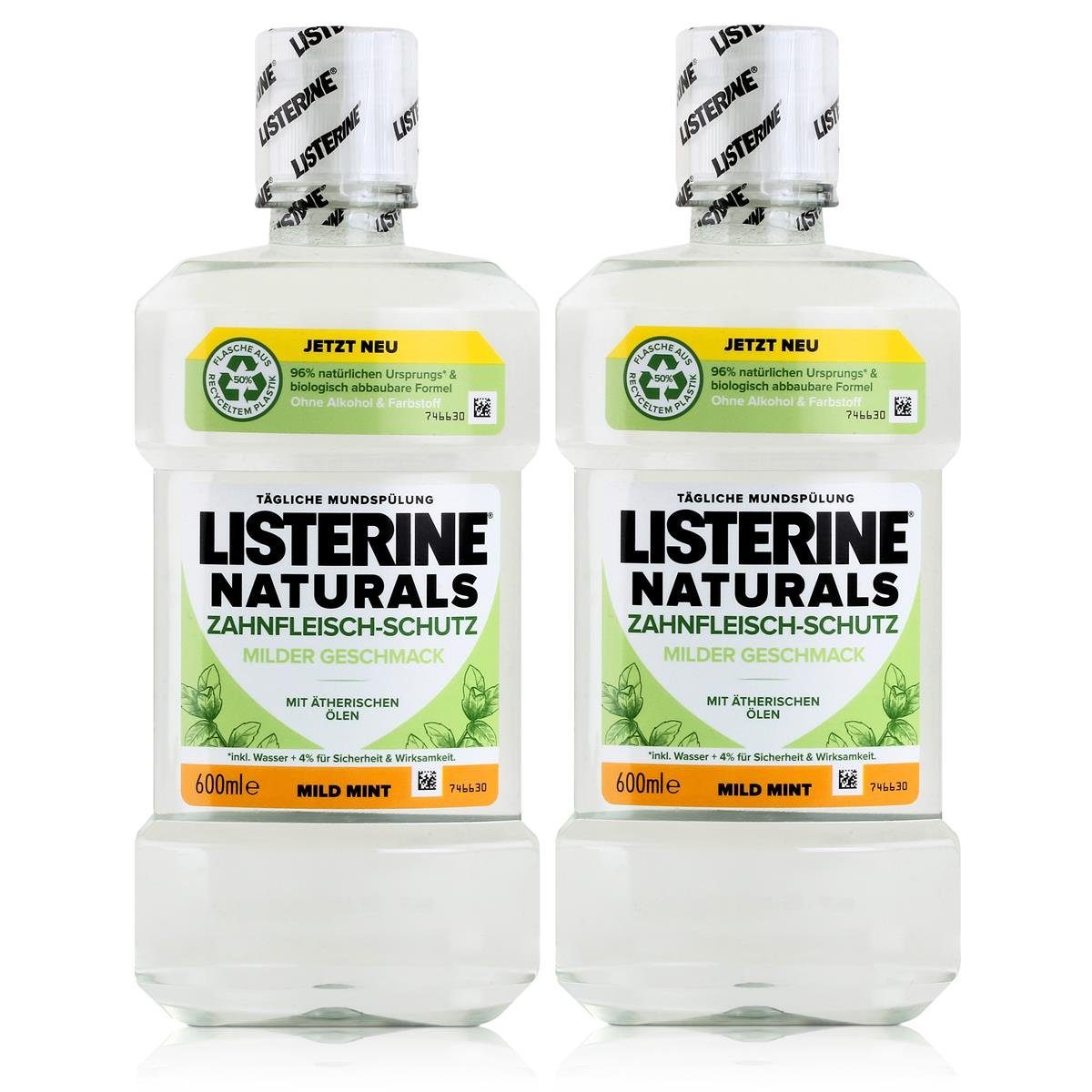 Listerine Mundspülung, Listerine Munspülung Naturals Zahnfleisch-Schutz 600ml - Mild Mint (2e
