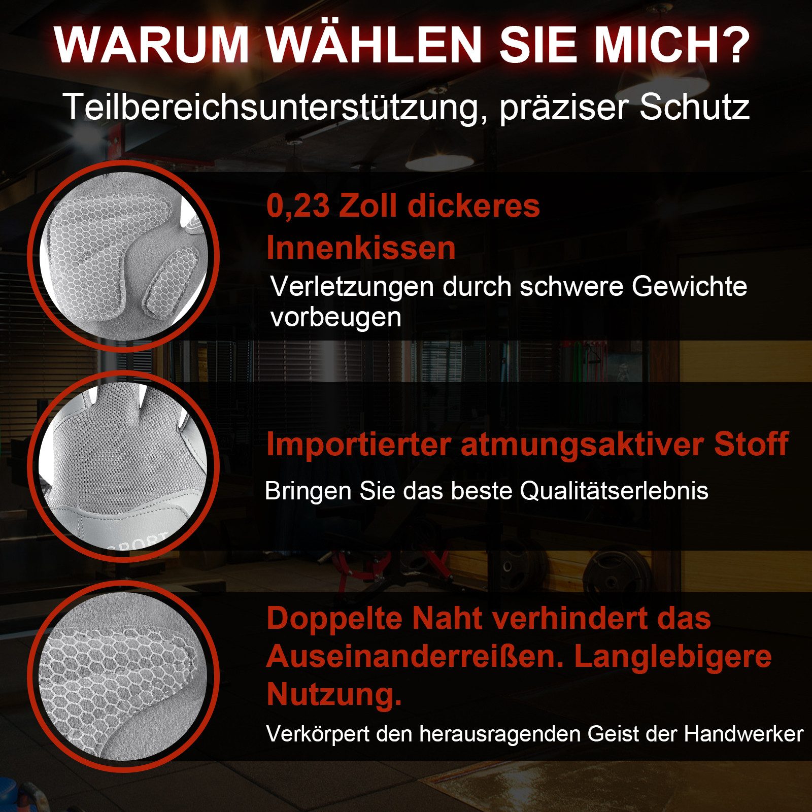 BTTO Hsch. Laufhandschuhe Handschuhe Damen Fahrradhandschuhe Halbfinger,Rutschfestes Silikon 3D-Wabenschaumpolster Fitnesshandschuhe für Damen