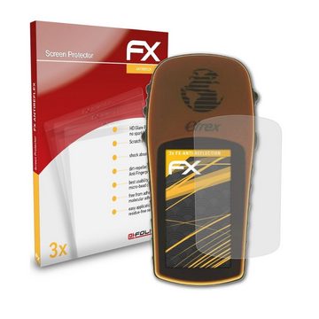 atFoliX Schutzfolie für Garmin Etrex GPS, (3 Folien), Entspiegelnd und stoßdämpfend
