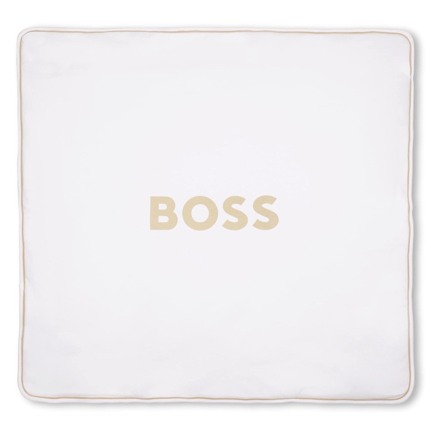Babydecke BOSS Babydecke – zweilagiges Jersey-Blanket, Beige/Weiß, BOSS