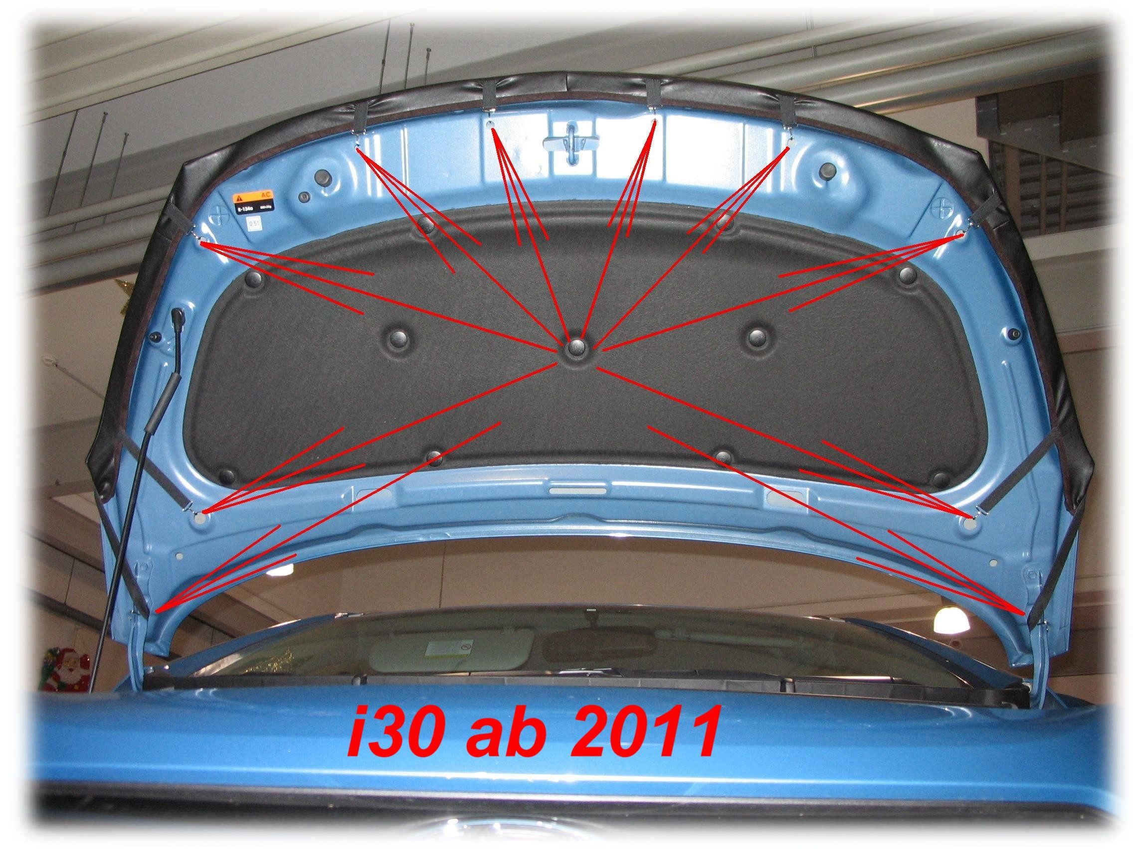 auto-bra Autoplane Steinschlagschutz kompatibel mit Hyundai i30 11-17 Haubenbra Bra