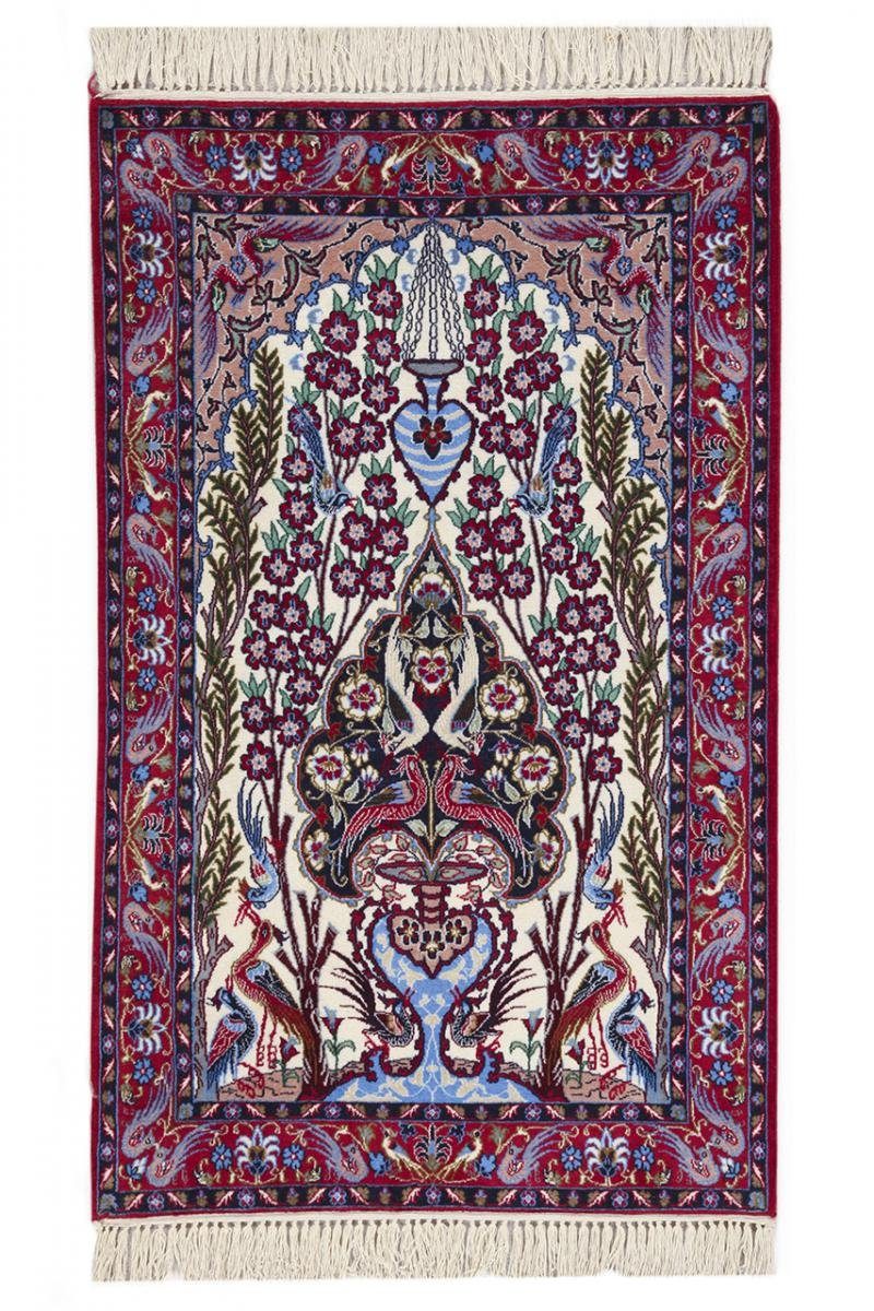 Orientteppich Isfahan Seidenkette 71x99 Handgeknüpfter Orientteppich, Nain Trading, rechteckig, Höhe: 6 mm