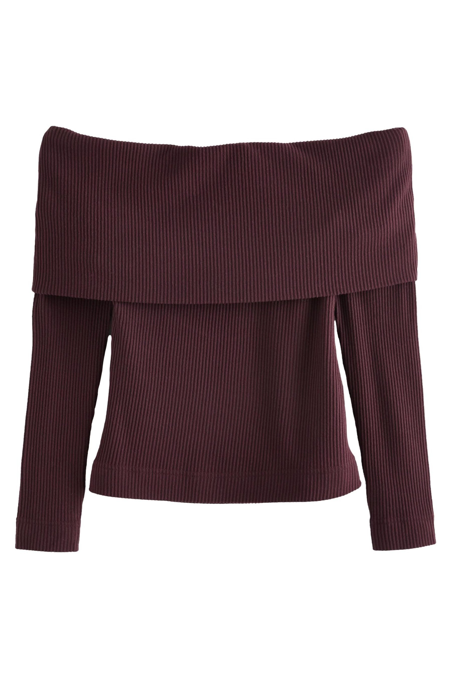 Next Carmenpullover Geripptes, schulterfreies Langarmtop (1-tlg) günstig online kaufen