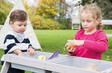 roba® Kindersitzgruppe Picknick for 4 Outdoor Deluxe mit Spielwannen, Grau, mit abgerundeten Ecken