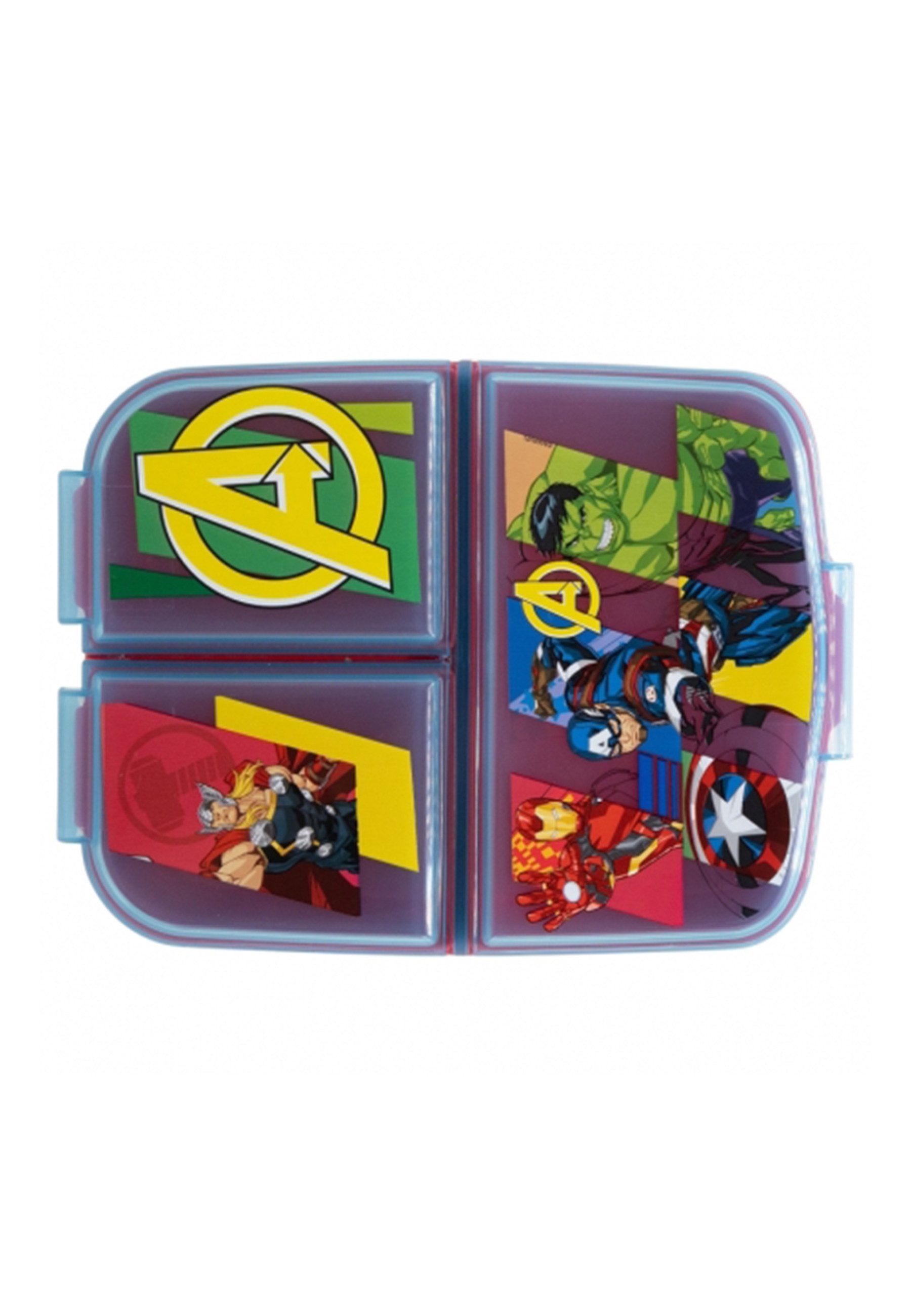 The AVENGERS Lunchbox Captain America Hulk Iron Man Brotdose, Vesperdose mit 3 Fächern