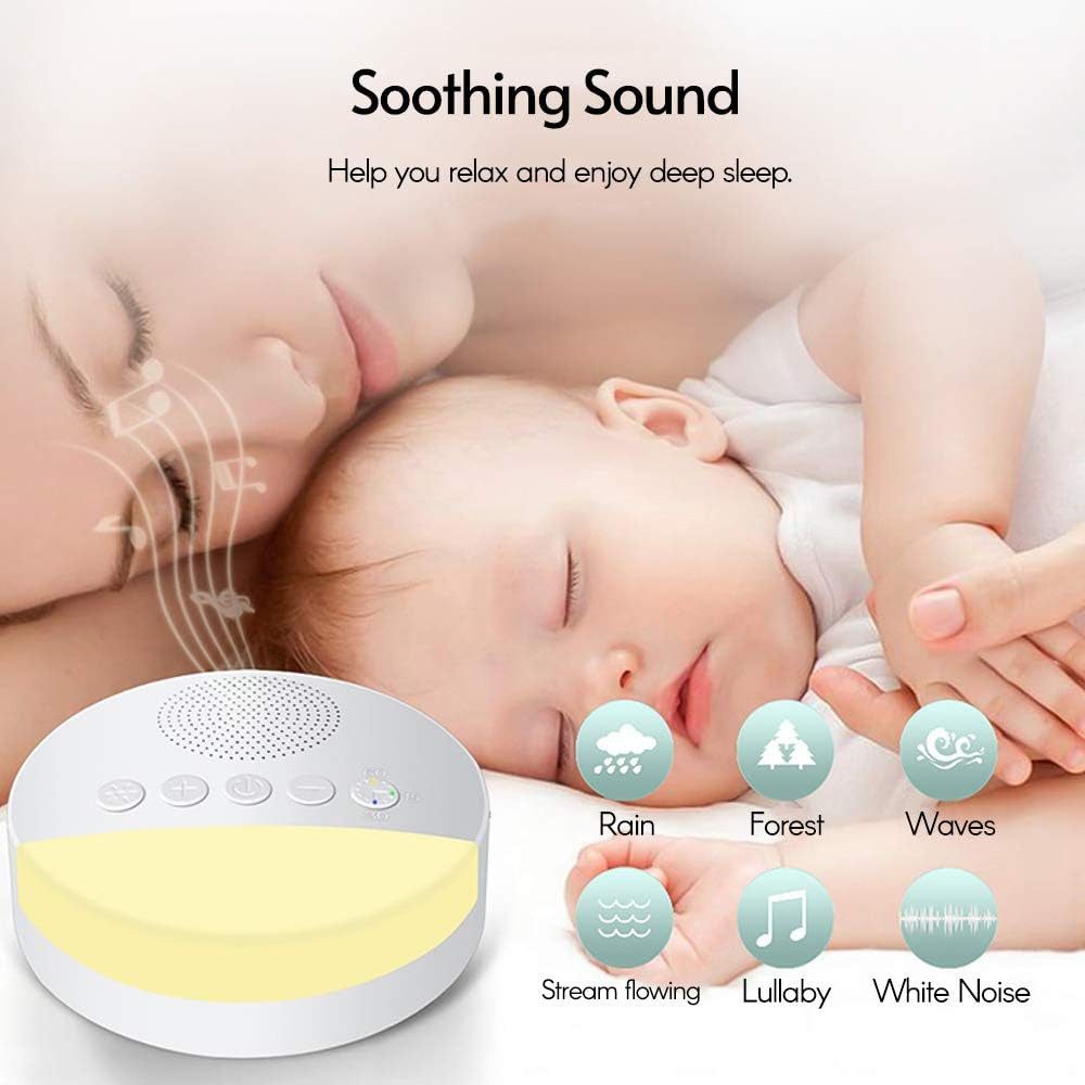 Tenlamp Sleep Sound Machine mit 20 Sounds Nachtlicht & Timer Lautsprecher 5.1 (Bluetooth, 2 W, White Noise Gerät mit Licht 20 Klänge Timer für besseren Schlaf)