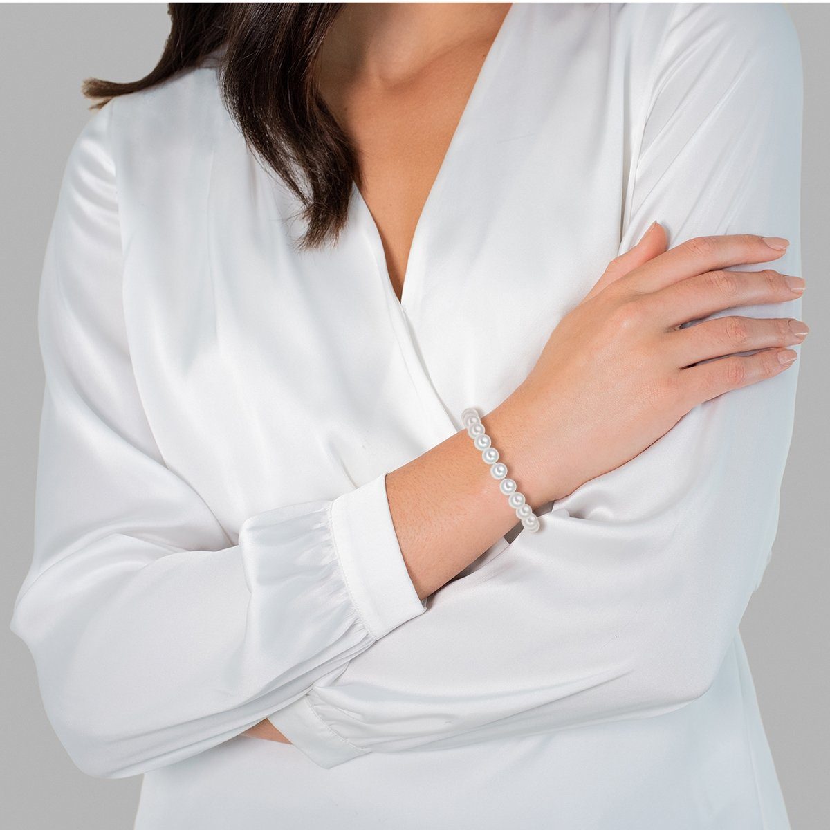 Lulu & Jane Perlenarmband silber, Messing günstig online kaufen