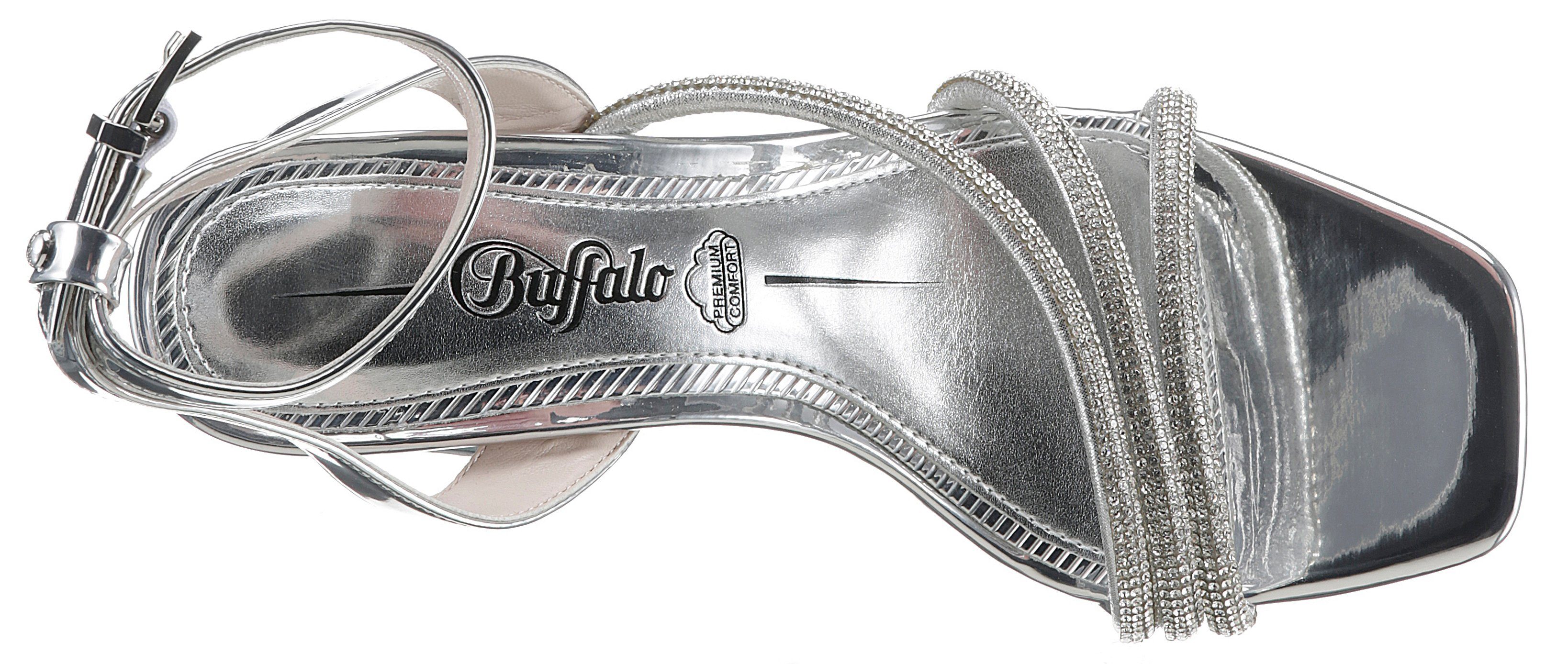 CHARLOTTE weicher SHINE MemoryFoam-Innensohle Sandalette mit Buffalo