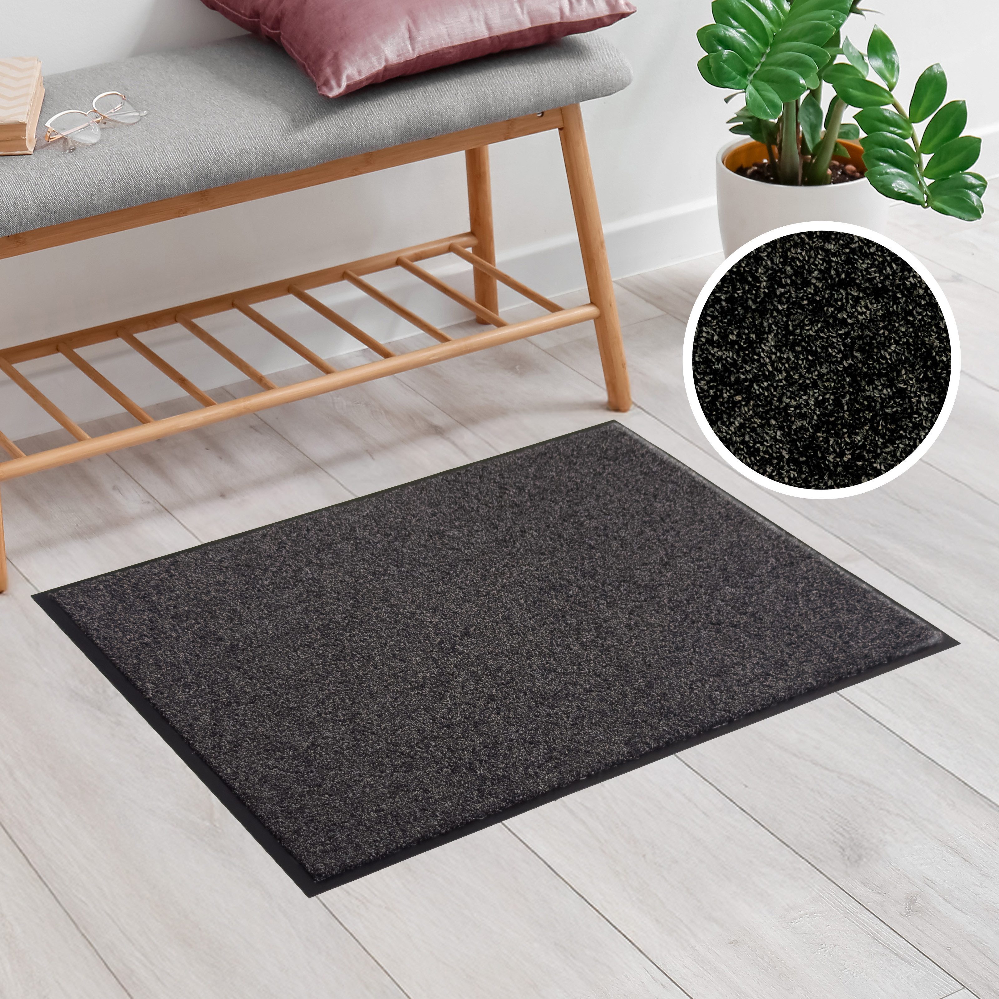 OTTO home Fußmatte Vianne, Schmutzfangmatte Indoor, für Hausflur und Eingangsbereiche, rechteckig, Höhe: 10 mm, Eingangsmatte, rutschfeste Unterseite, meliert, waschbar