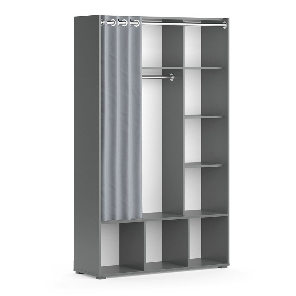 Vicco Kleiderschrank Garderobenschrank Luigi Grau Grau | Grau