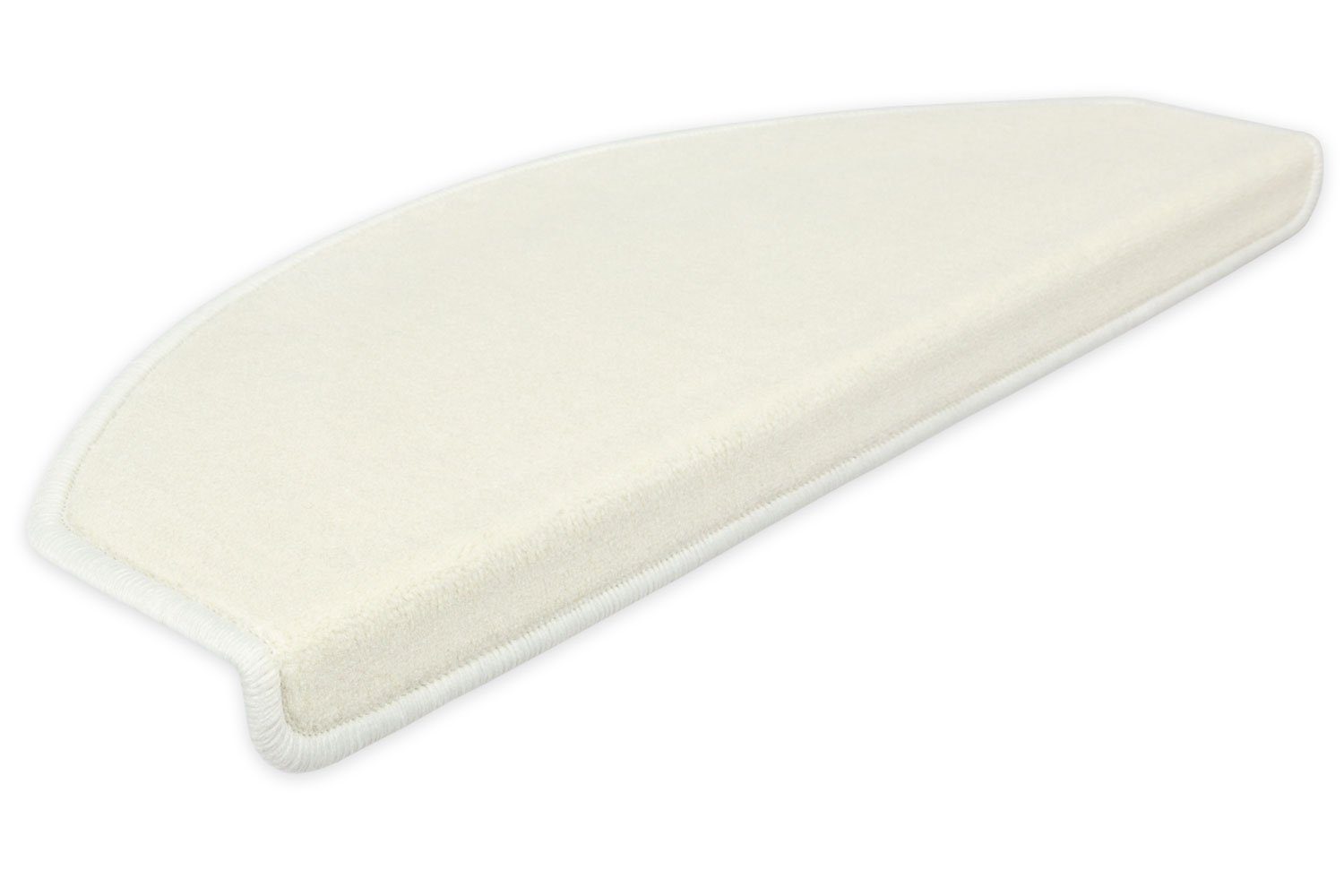 Stufenmatte Stufenmatten Vorwerk Uni Halbrund Sparset Baumwollweiß 15 Stück, Metzker®, halbrund, Höhe: 7 mm, 15 Stück im Set - Baumwollweiß