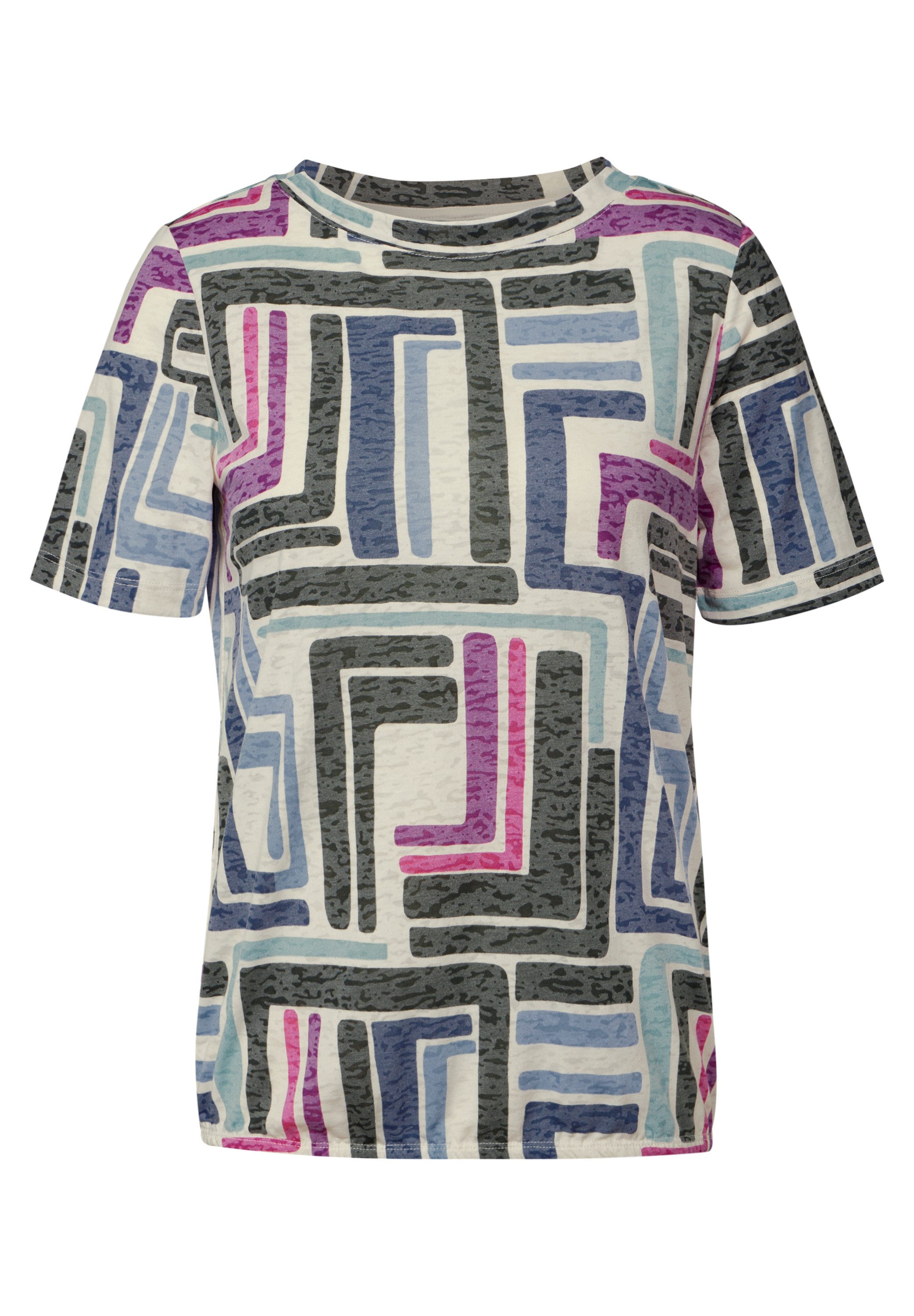 CECIL T-Shirt mit Print und Burn-Out-Optik