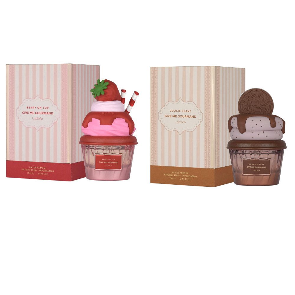 Lattafa Eau de Parfum Give me Gourmend, Cookie Crave, Berry on Top, Unisex Duft, 100% Original aus U.A.E