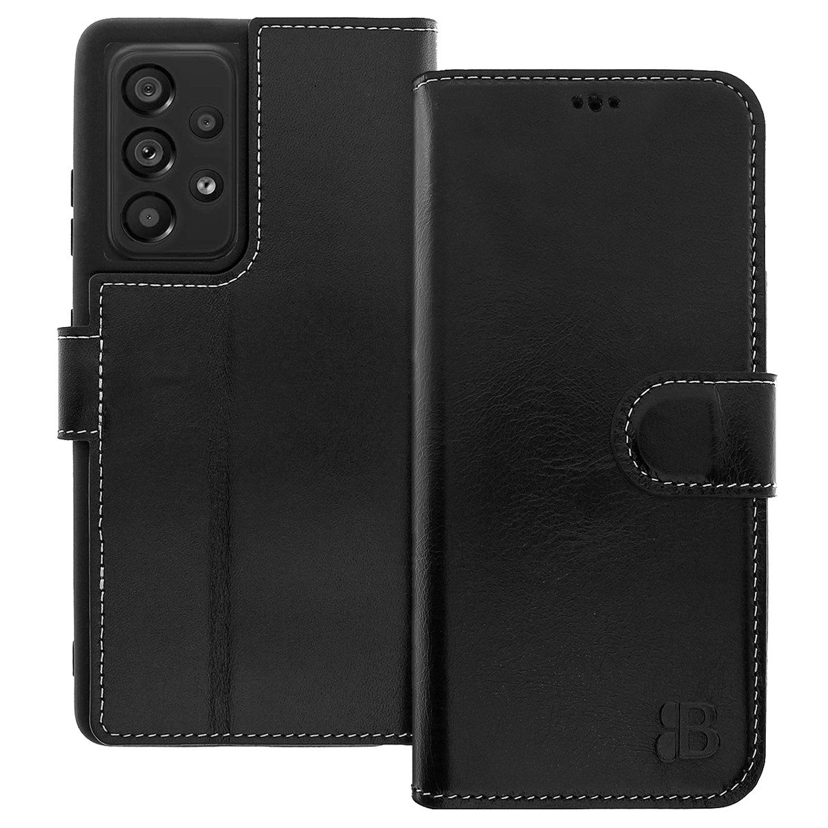 Burkley Handytasche Leder Book Cover für Samsung Galaxy A52s Handyhülle (1-tlg., Book Case Lederhülle mit Kartenfach und Magnetverschluss), Optimaler Rund-Um-Schutz, Kartenfächer mit RFID Blocker
